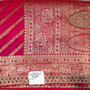 Bridal Magenta Banarasi Silk Saree with Heavy Stone & Zari Work