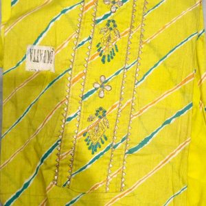 Bright Yellow pure auto Kurta Set with Embroidered Yoke | Festive & Daily Wear