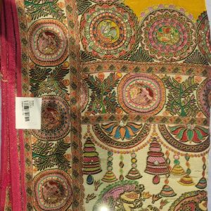 Sunshine Yellow luxury soft silk saree| Heavy Multi-Color Thread Embroidery with Peacock & Ganesha Motifs | Festive Bridal Luxury