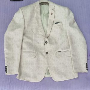 Men’s Stylish Off-green Textured Blazer / Coat